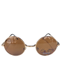 Round, gold-framed sunglasses with brown lenses (1pcs)