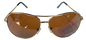 Polaroid aviator-style sunglasses featuring gold frames and brown lenses (1pcs)