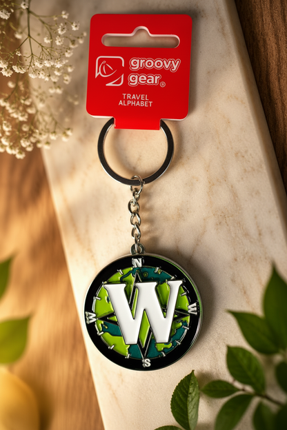 Spinning Globe Letter W